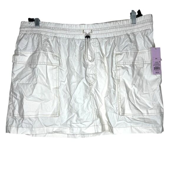 NEW Wild Fable Off-White Parachute Cargo Bungee Cord Cotton Mini Skirt XXL - Picture 2 of 2